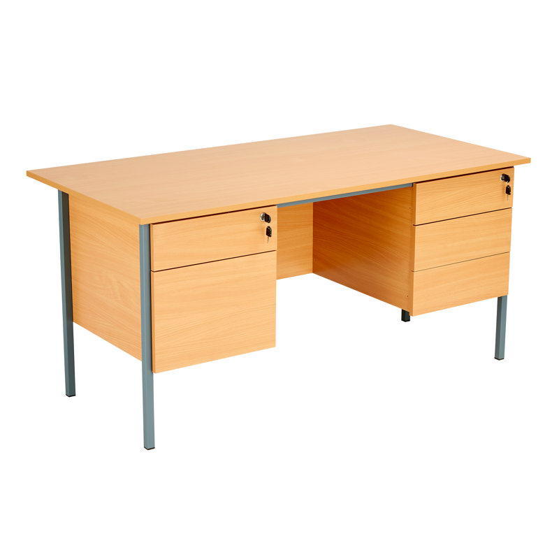 Brizleth Metal Base Computer Desk, Beech