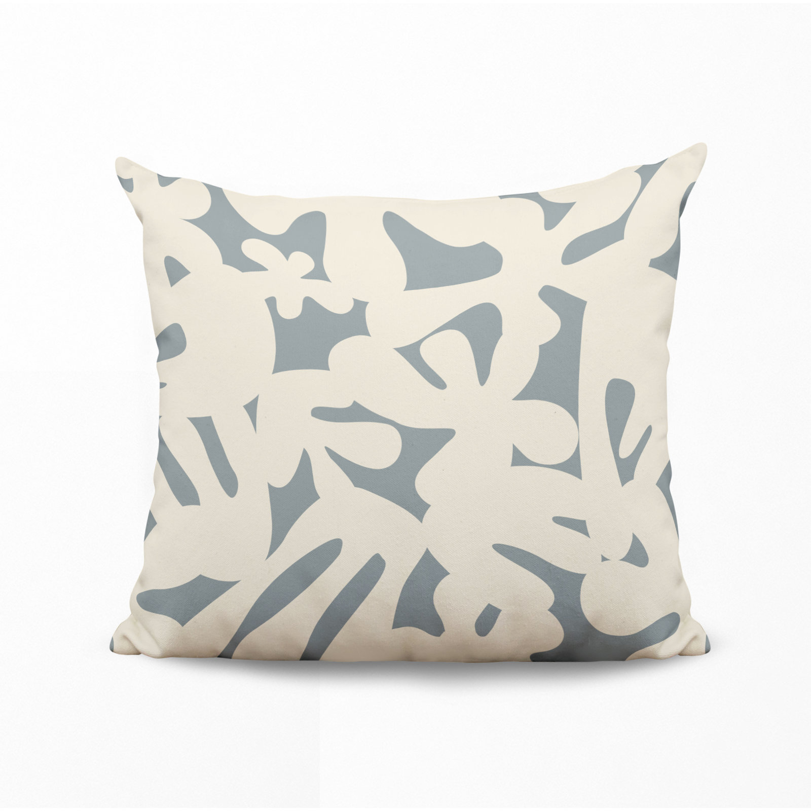 Lara Indoor/Outdoor Throw Pillow, 15" x 15", Gray/Off White