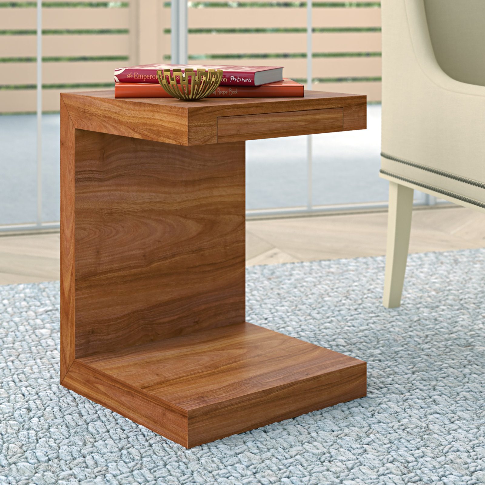 Zebulon Storage End Table, Walnut
