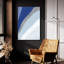  «Retro Abstract 4 Blue» par Danhui Nai, art mural en verre acrylique, 24 po x 36 po