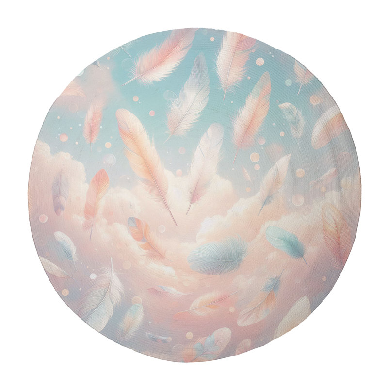Tapis tressé Feather Dreamlight, Rond 5 pi