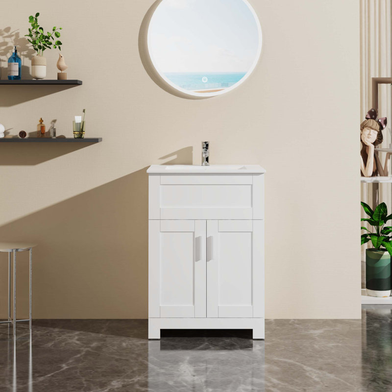Compartiment de salle de bain avec meuble-lavabo Goodyo, Blanc