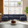 Asul 151.5" Convertible Oversized Sectional Couch for 6 People with Triple-Layer Cushions and Two Armrest Pillows