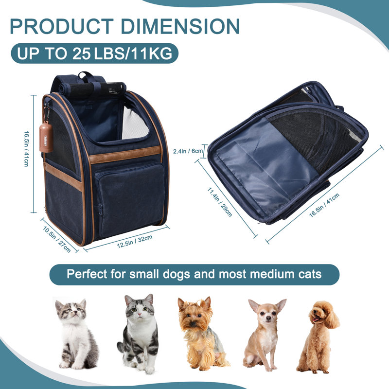 Jespet & GOOPAWS Soft Pet Backpack, Blue
