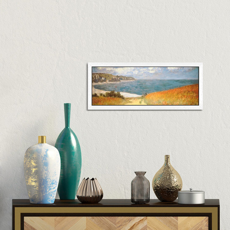 Path Through the Corn at Pourville by Claude Monet - 1 Piece Wrapped Canvas Panoramic Painting, 30.48 cm H x 91.44 cm W