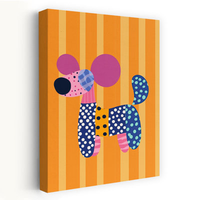 «Colorful Patchwork Dog», impression d'art ludique et coloré