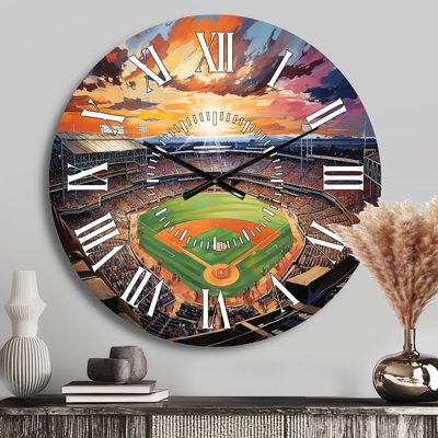 Horloge murale abstraite Baseball Stadium V - Architecture
