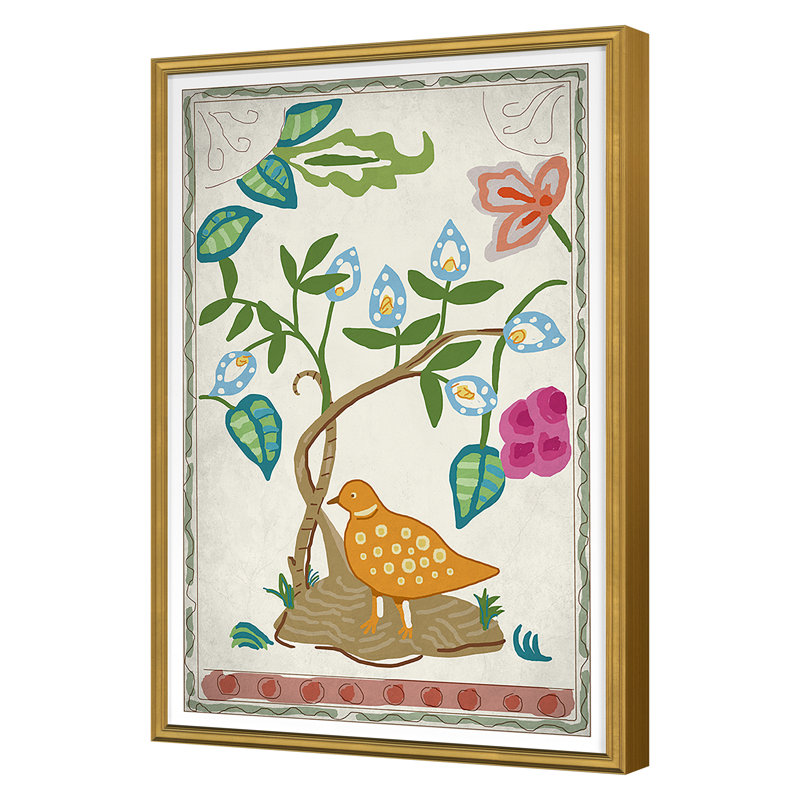 Partridge Print by Dana Gibson, Gold, 28" H x 19" W x 1" D