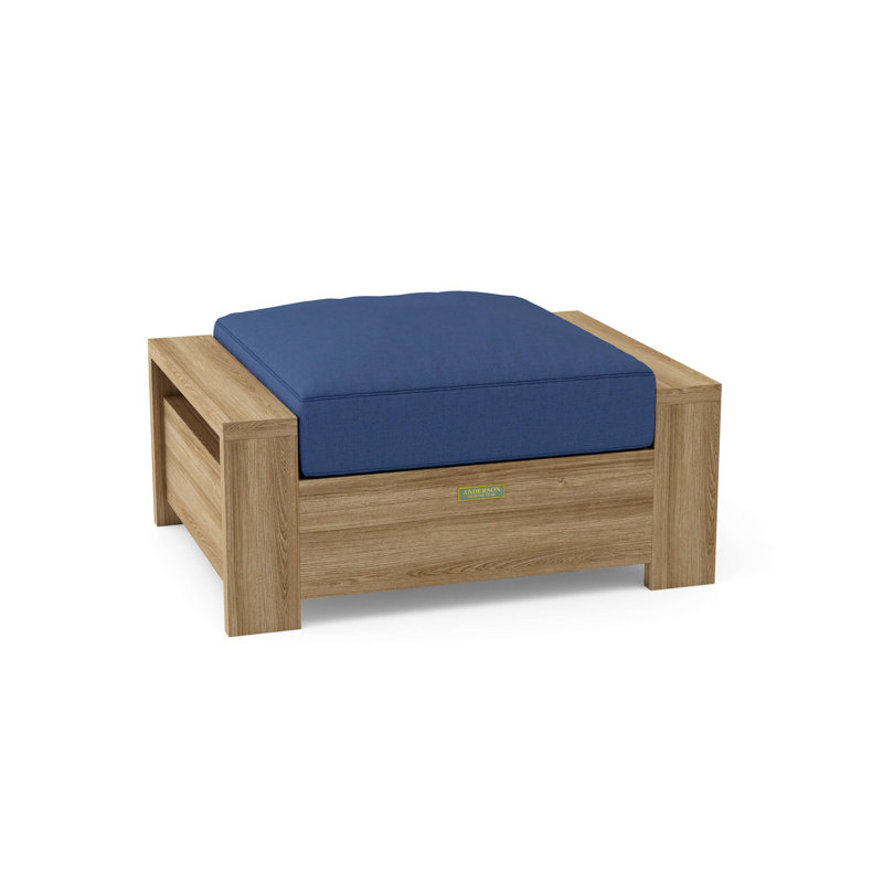 Ensemble de conversation d'extérieur 5 places avec coussins Madera Teak, Toile bleu marine Sunbrella®