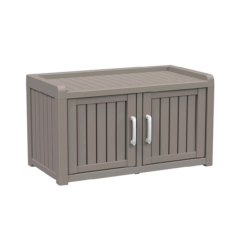 Outdoor Shoe Cabinet Double Doors, Grey