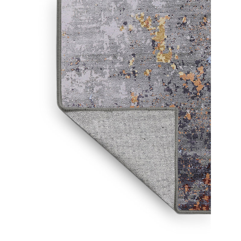 Tapis 100% moderne lavable à la machine de style Mid-Century 2553, Rectangle 6 pi x 9 pi