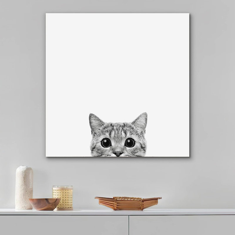 «Animaux amis du chat», reproduction sur toile, H 24 po x l 24 po x P 1,5 po