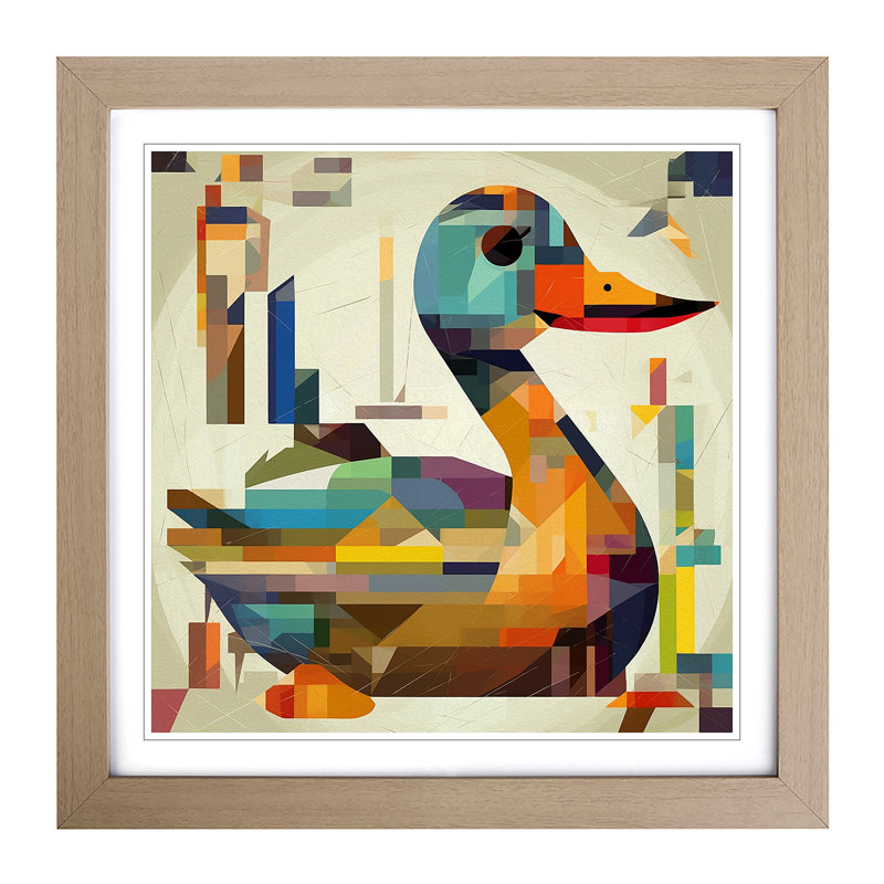 1 Piece Single Picture Frame Wall Art, Oak