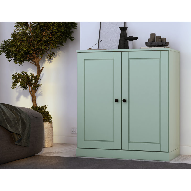 Palace Imports 100% Solid Wood Short Bookcase with Doors, Adjustable Shelves, Modular Storage Bookshelf, 32" W x 35.75" H