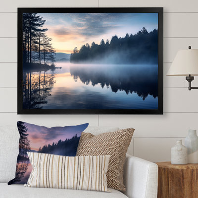 «Morning Mist Sunrise by the Lakeside», reproduction sur toile