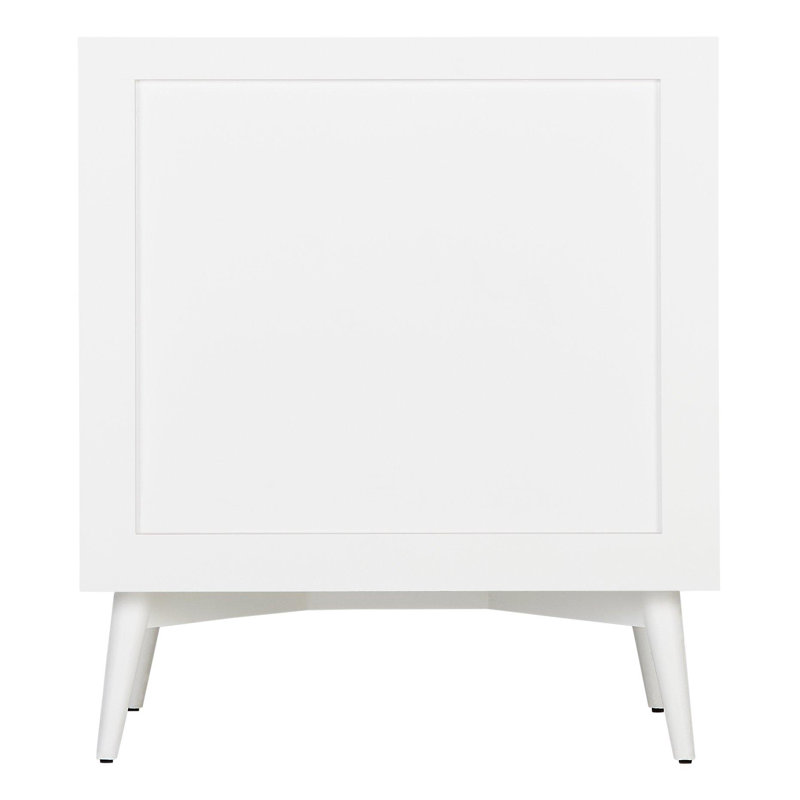 White Mahogany Single Bathroom Vanity with Brass Hardware
