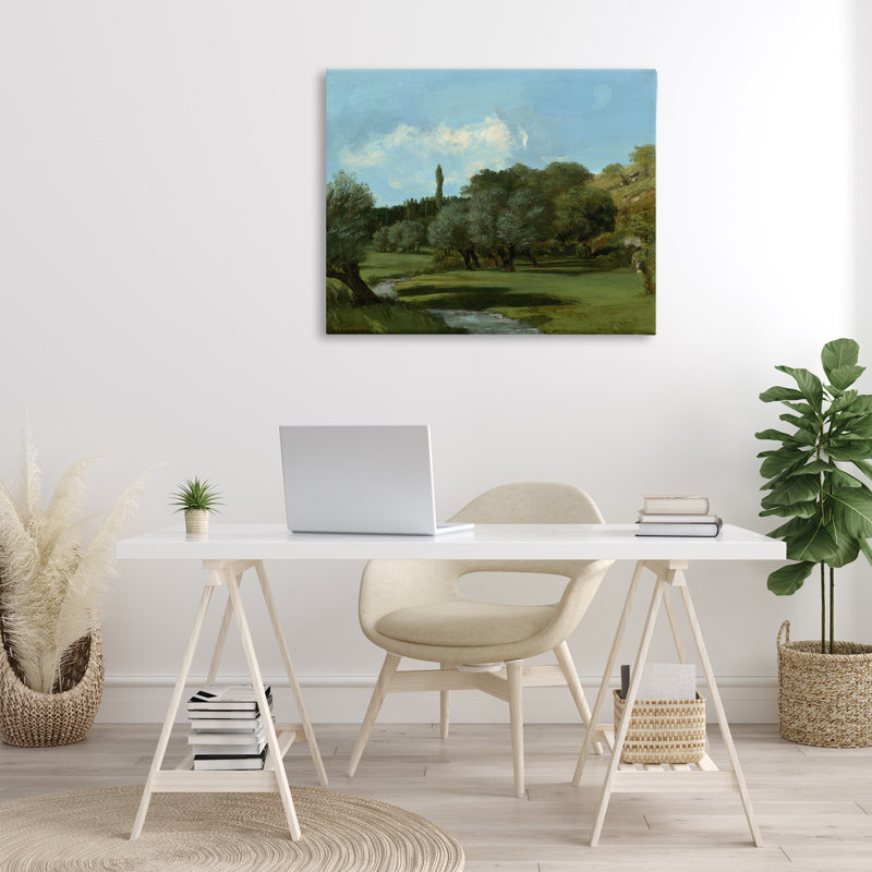 Art mural classique sur toile paysage vert par one1000paintings, H 30 po x l 40 po