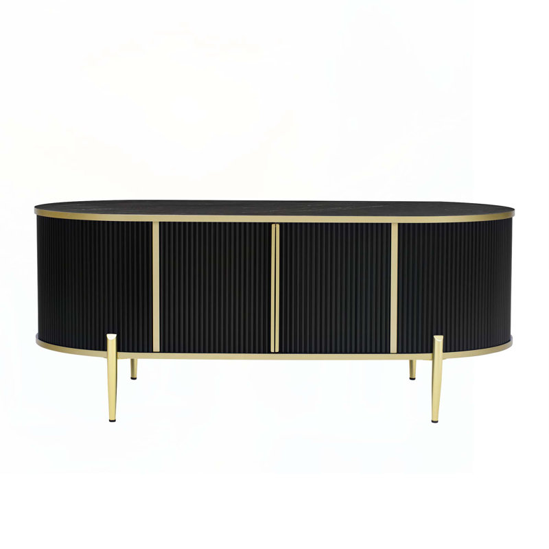 Coffee Table, Black/Gold, Black