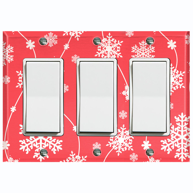 Plaque murale d'interrupteur à bascule Christmas 3-Gang, H 4,5 po x l 4,56 po x P 0,15 po