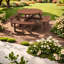 Spacious Wooden Patio Dining Sets For 8, Rustic Garden Picnic Table