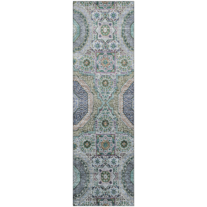 Premium Machine Washable Mayfield AMF1923 Panels Rug, Runner 2'3" x 7'6"