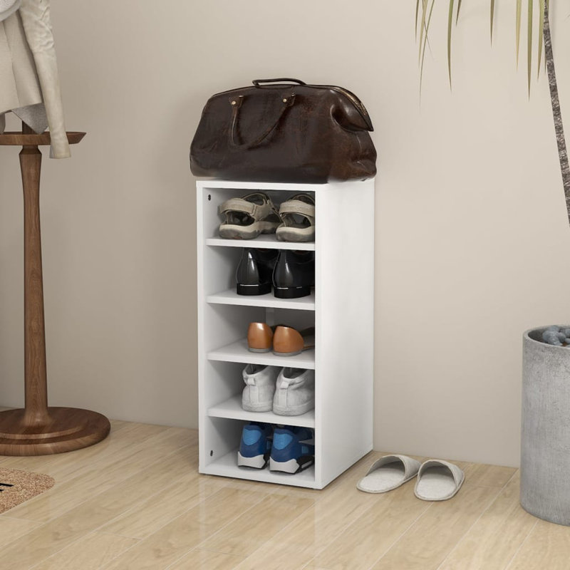5 Pair Shoe Rack, White
