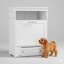 Armoire de rangement pour la station d'alimentation pour animaux, contenant pour ranger la nourriture pour chien avec bols surélevés et un support pour les fournitures d'alimentation et d'arrosage, fini en blanc-123058335