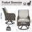 All-Weather 4-Person Wicker Swivel Chair with Hand-painted Wood Grain Metal Armrests and Cushions for Patio, Porch, Garden（Only Swivel Chairs)）