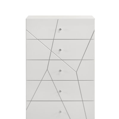 Commode Manhattan - Finition laquée avec motif géométrique et tiroirs spacieux pour un rangement moderne