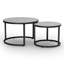 Ensemble de 2 tables basses gigognes avec tables gigognes empilables et tables gigognes empilables avec plateau en résine et structure en métal, tables gigognes peu encombrantes pour le salon, petit espace