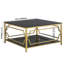 Table basse carrée en verre de 33,5 po (table incluse seulement)