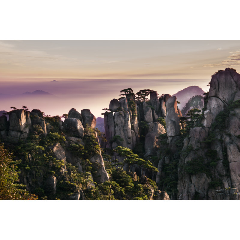 Huangshan, montagnes jaunes sur toile par Bamboome, photographie, H 8 po x l 12 po x P 1,25 po