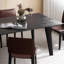Table en bois massif noir à grande planche minimaliste-887476579