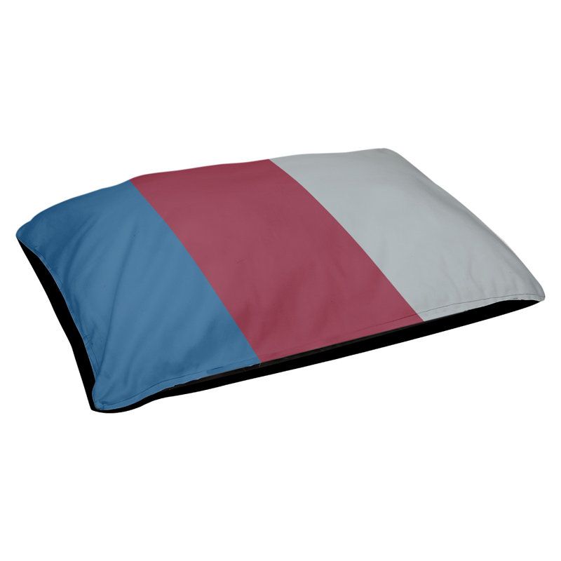 Coussin pour chien hockey Minnesota, Grand (l 50 po x P 40 po x H 17 po), Bleu / bourgogne / argenté