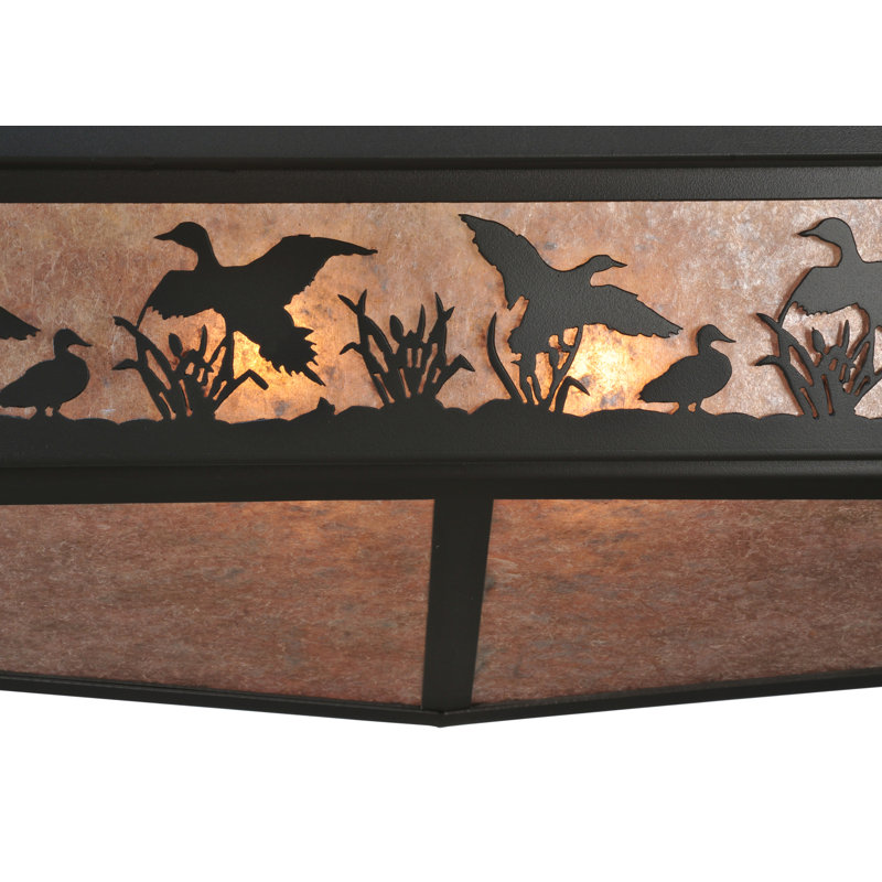 Rustic Lodge Fabric Semi Flush Mount
