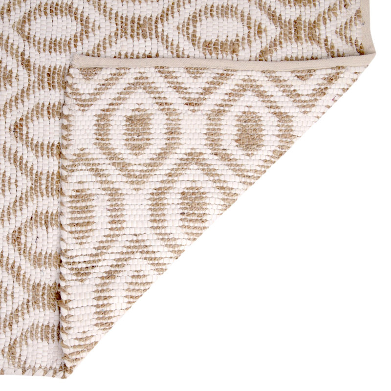 Tapis brun / beige en jute / sisal / coton tissé à plat à la main Medway, Rectangle 5 pi 1 po x 8 pi