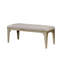 Banc 1 pièce Transitional - Siège rembourré capitonné, coussin en flanelle de couleur argent et gris