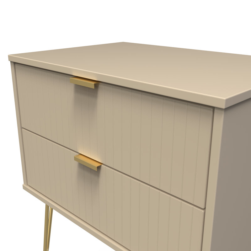 Beranda 58cm W Manufactured Wood Bedside Table, Mushroom Matt
