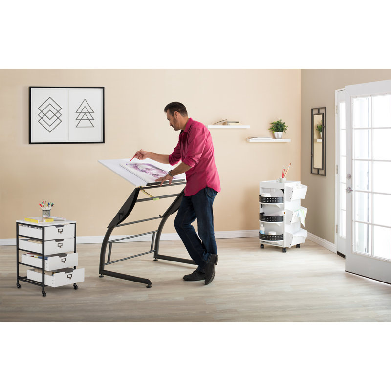 Coursey Adjustable Metal Base Drafting Table