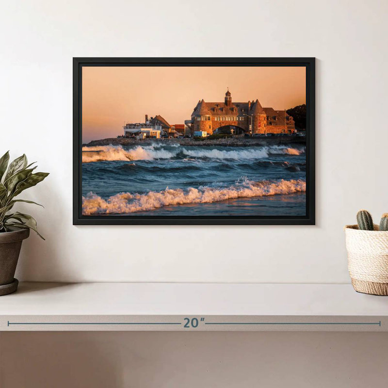Narragansett Towers, Floating Frame Black, 13" X 9"