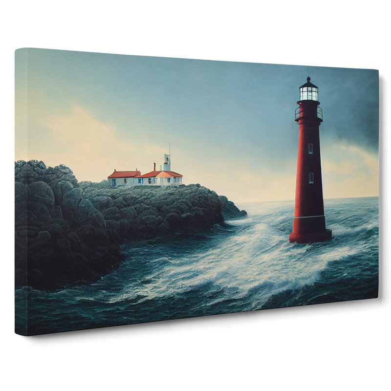 Dramatic Lighthouse - Wrapped Canvas, 35cm H x 50cm W x 3cm D