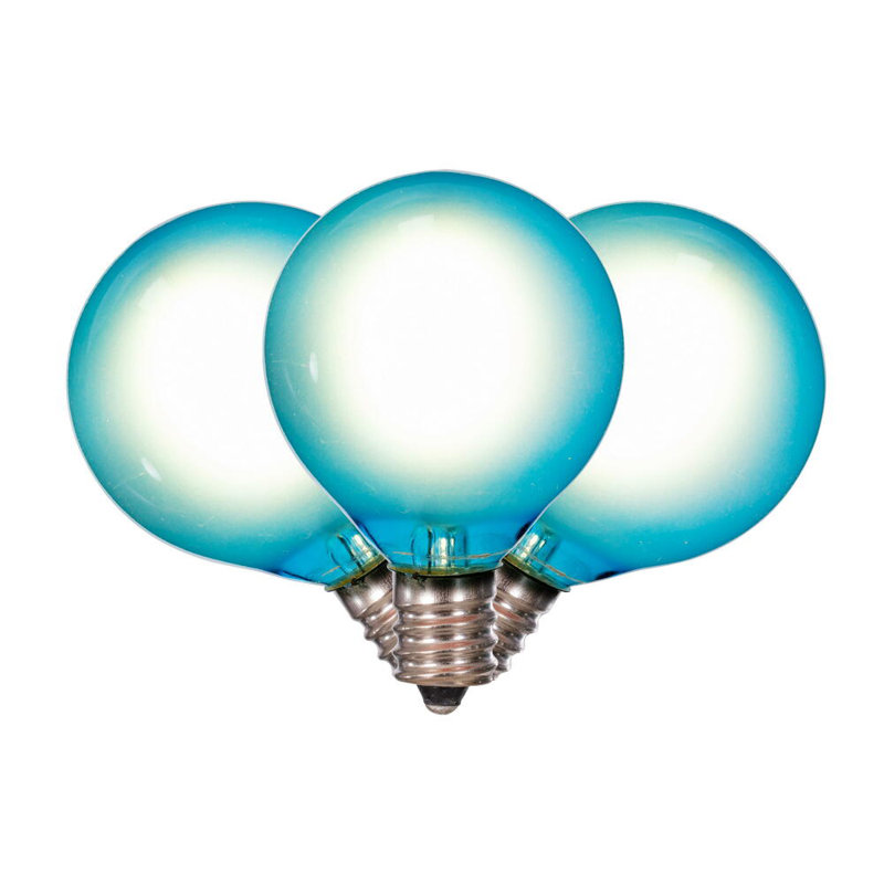 18Lt LED Glass G40-E12 Filament End-Connecting Set, Blue