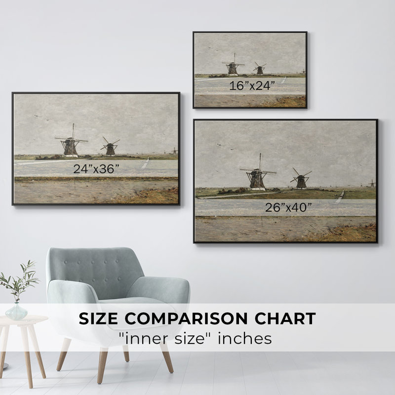 Paysage rétro - cmxxxi, Toile encadrée noire, H 17 po x l 25 po x P 2 po