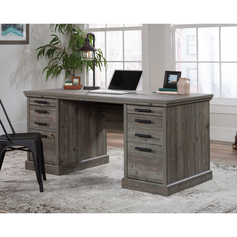 Bureau double caisson Aspen, Gris