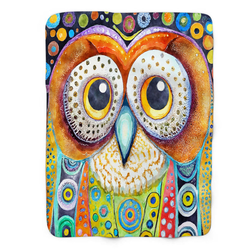 Couverture hypnotique hibou - 1 pièce, Grand lit