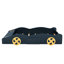 Lit double en forme de voiture de course avec rangement - Bleu foncé / jaune Fabrication en bois robuste pour chambre à coucher-853830442-853830440