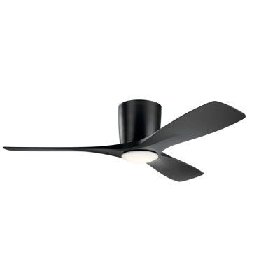 Ventilateur de plafond à DEL à 3 pales 48 po avec commande murale et ensemble d'éclairage inclus Volos