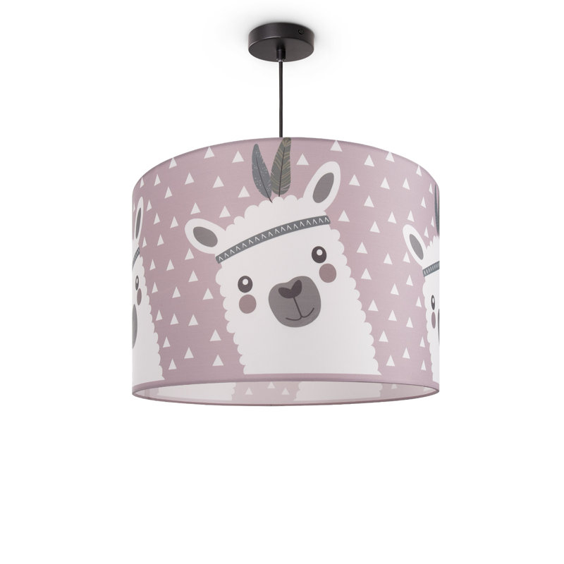 Drum pendant lamp 1-light Jordi, Pink, Black