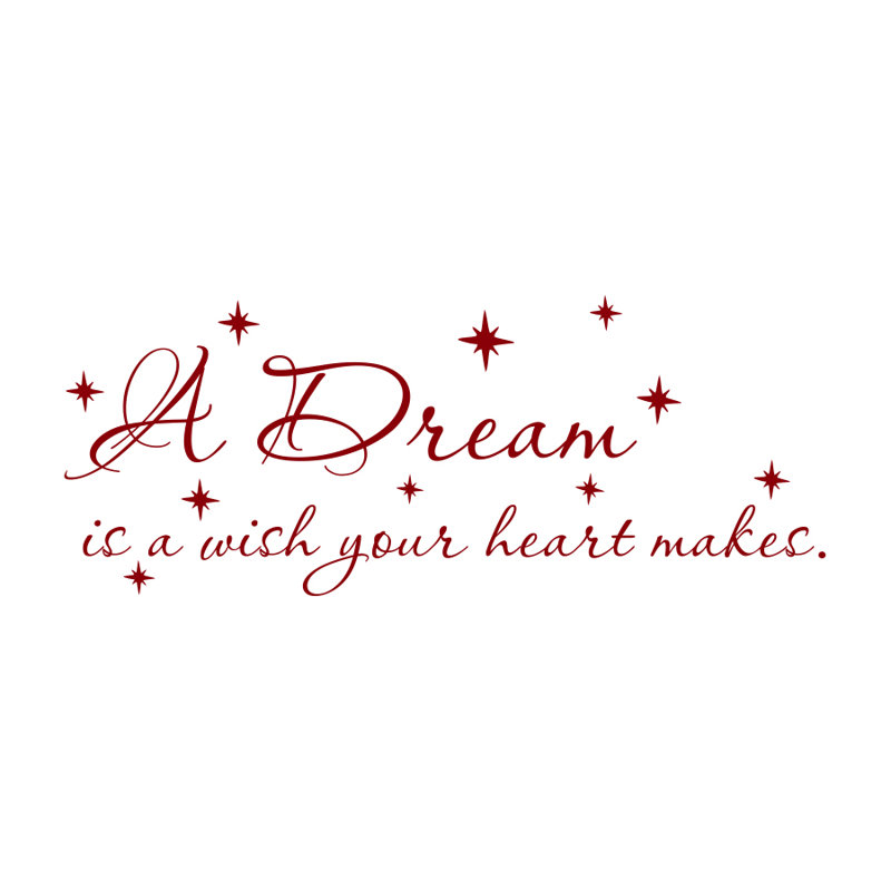 Décalcomanie murale cendrillon de chambre d’enfant quote décoration, Mauve rouge