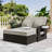 Outdoor 2-Person Recliner Chaise Lounge with Adjustable Backs, Cushions and Weatherproof Cover-2084687913-2084687919